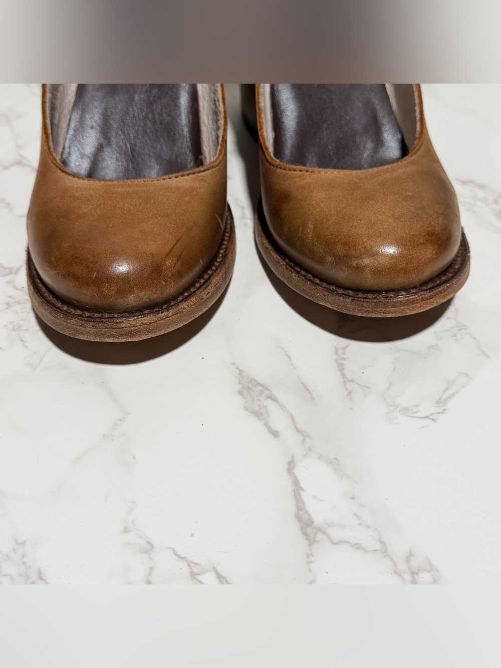 Freebird Randi size 6 Women’s Tan Leather Buckle Strap Block Heel Pumps - Picture 8 of 10